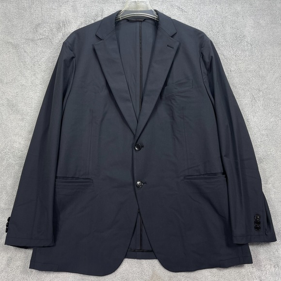 Sene Blazer Jacket Mens 48S Black Flextech Single Breasted Notch Lapel